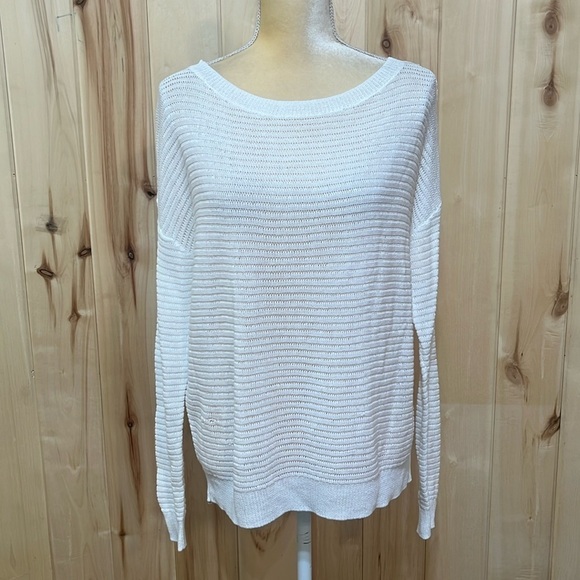 NWT Theory White Oversized Knit Sweater Size S - Picture 3 of 7